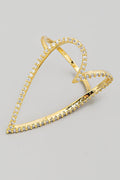 GOLD RHINESTONE HEART CUTOUT RING