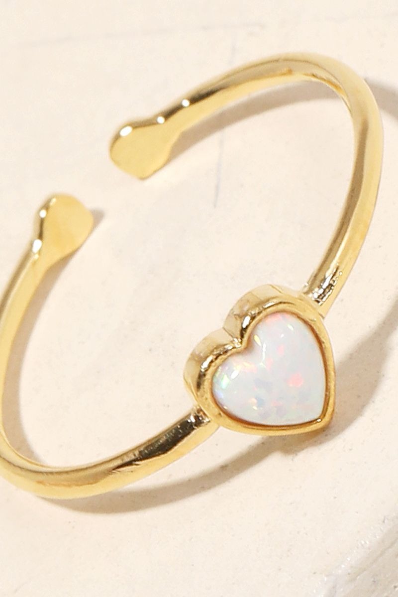 GOLD OPAL HEART RING