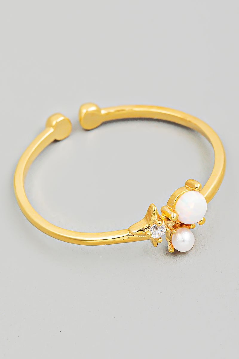GOLD OPAL STAR RING
