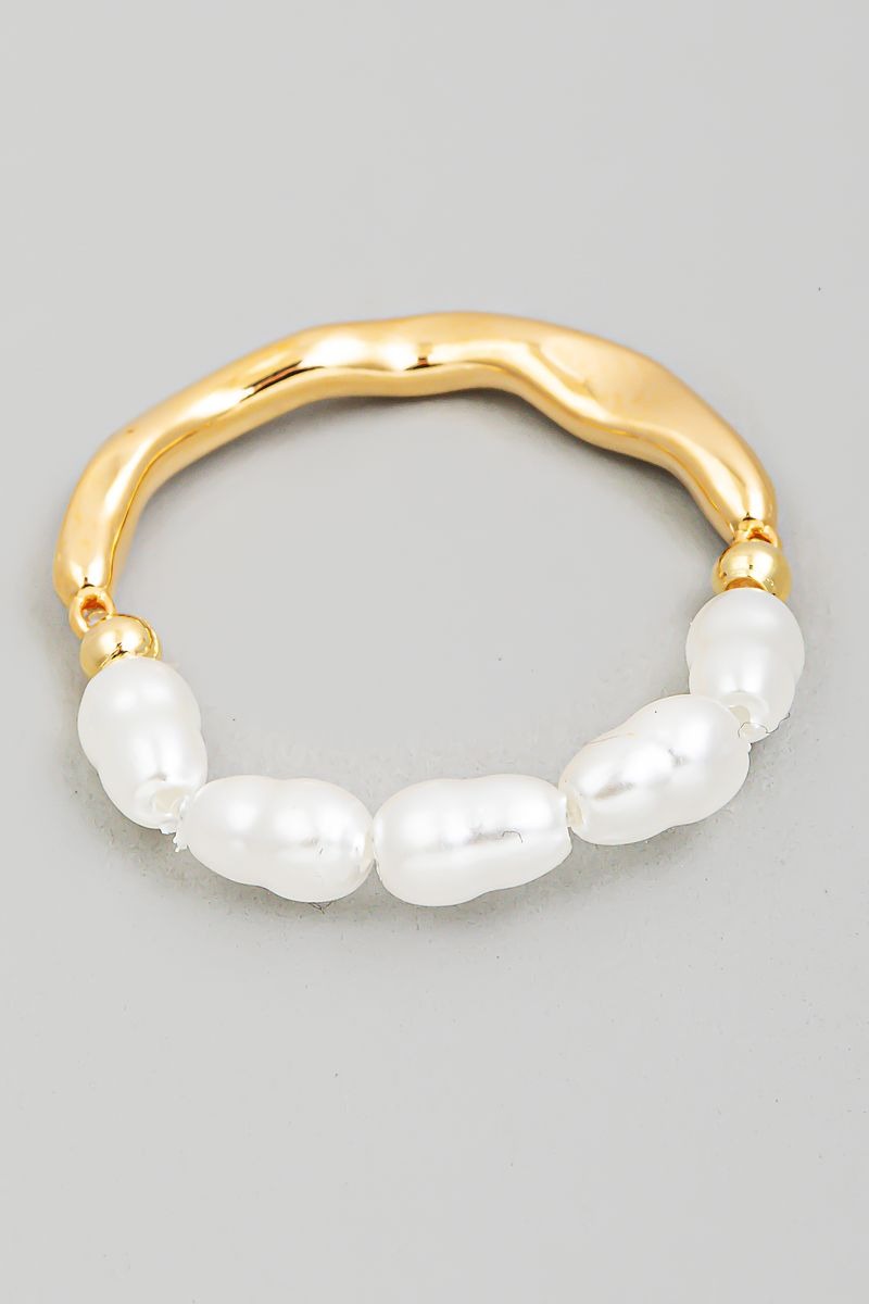 GOLD PEARL METALLIC RING