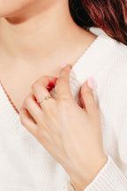 GOLD RHINESTONE GREEN OPEN RING