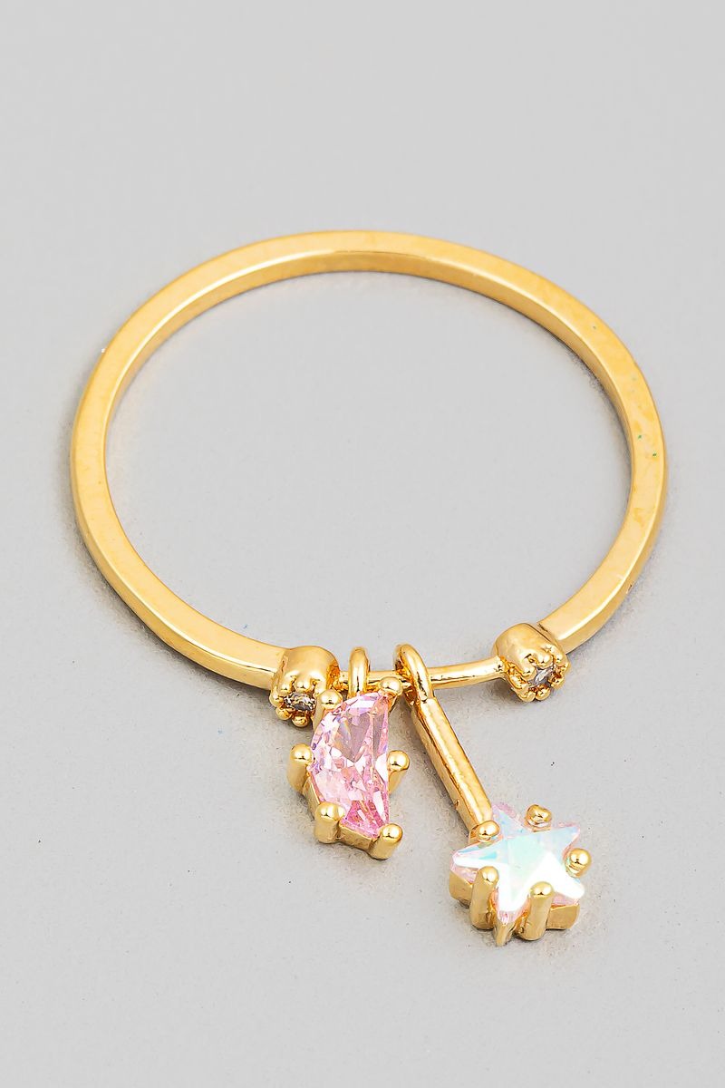 GOLD CHARM DANGLE RING