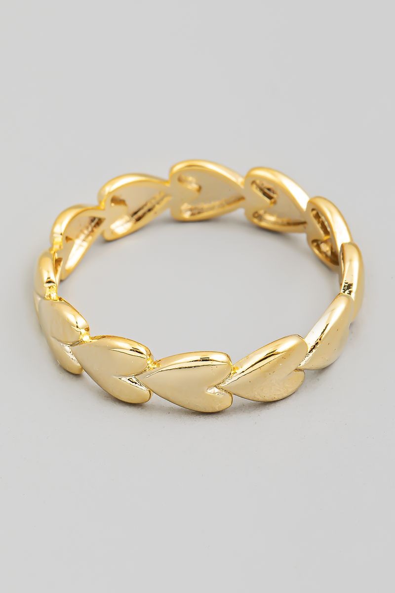 GOLD INFINITY HEARTS RING