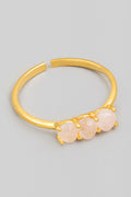 GOLD THREE STONE RING