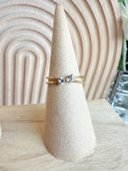 GOLD RHINESTONE BOW RING