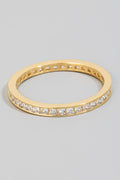 GOLD RHINESTONE BAGUETTES RING