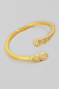 RHINESTONE OPEN GOLD RING